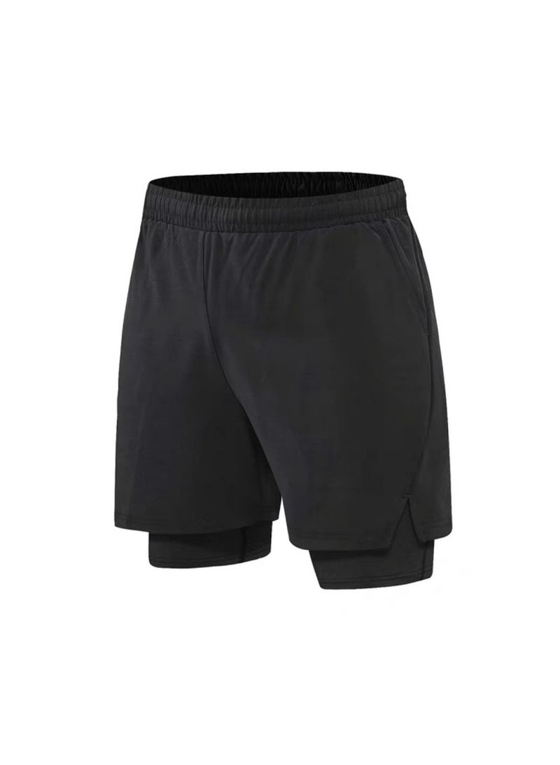Fashionable Men's Double-Layer Quick Drying Beach Swimming Shorts  - Image 1