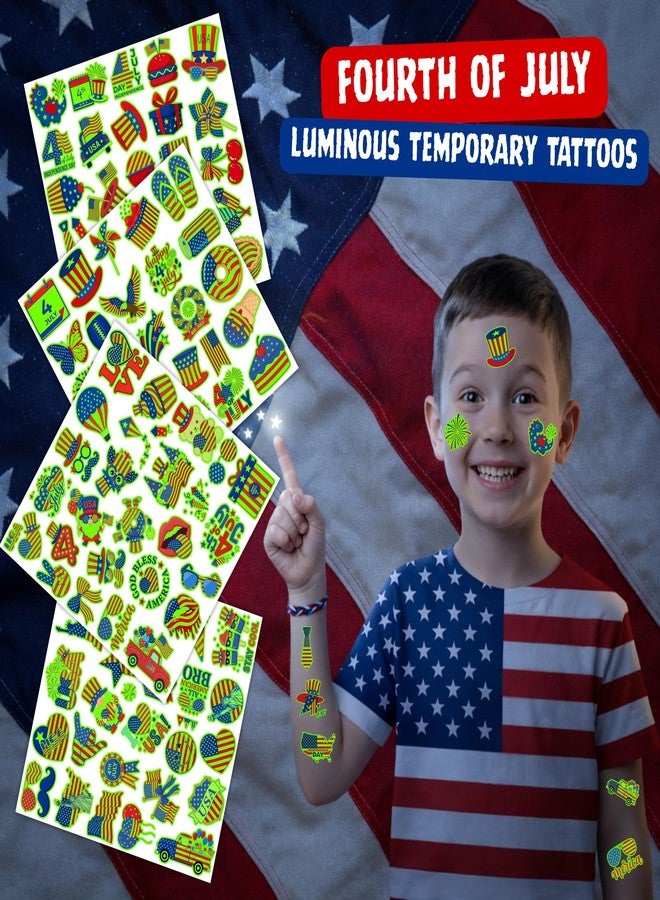 Backtopeia 105PCS 4th of July Temporary Tattoos - USA Fourth Of July Stickers Party Favors Decorations Supplies Accessories For Kids Adult Patriotic American Flag Red White Blue Independence Memorial Labor Day - Image 2
