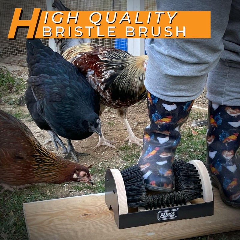 Mr. Boot Cleaner Heavy Duty Wooden Shoe Brush Cleaner Outdoor Floor Mount or Portable, Commercial Boot Scraper/Scrubber with Hardware - Image 3