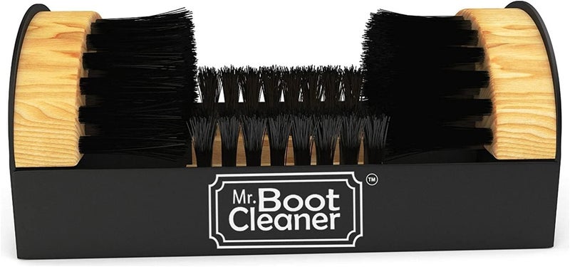 Mr. Boot Cleaner Heavy Duty Wooden Shoe Brush Cleaner Outdoor Floor Mount or Portable, Commercial Boot Scraper/Scrubber with Hardware - Image 1