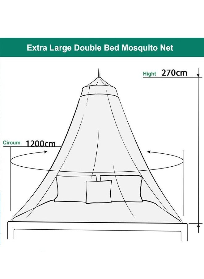Arabest - Elegant Bed Canopy Round Lace Mosquito Net ent for Single Twin Full Queen King Size Bed Polyester Pink 100x270x1200cm - Image 1