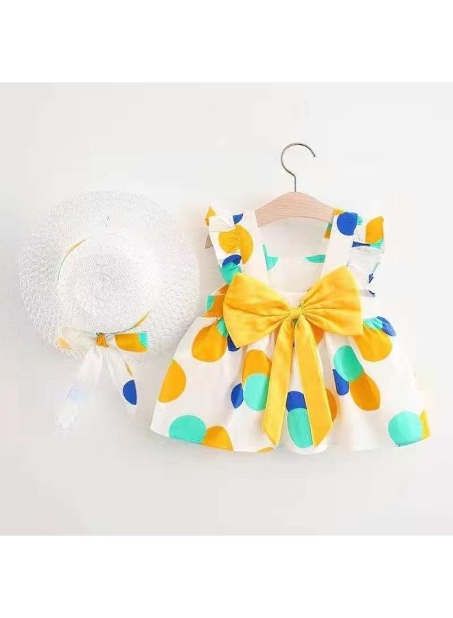 0- -2-3 Years Old Baby Girl Summer Dress 4 Girls Summer Dress Baby Children's Clothing Children's Hat Skirt Set 
