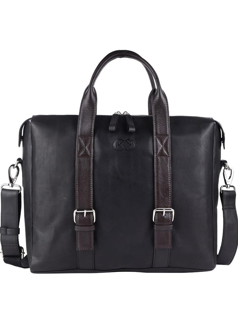 POGAGO Premium 100% Cow Leather Laptop Messenger Bag – Unisex, Ideal for Business, Travel, and Daily Use, Adjustable Shoulder Strap, Fits 14-Inch Laptop - Image 1