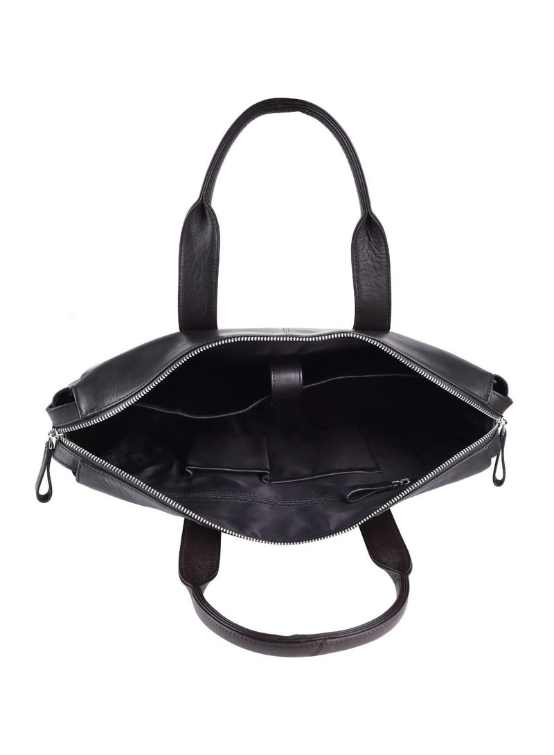 POGAGO Premium 100% Cow Leather Laptop Messenger Bag – Unisex, Ideal for Business, Travel, and Daily Use, Adjustable Shoulder Strap, Fits 14-Inch Laptop - Image 4