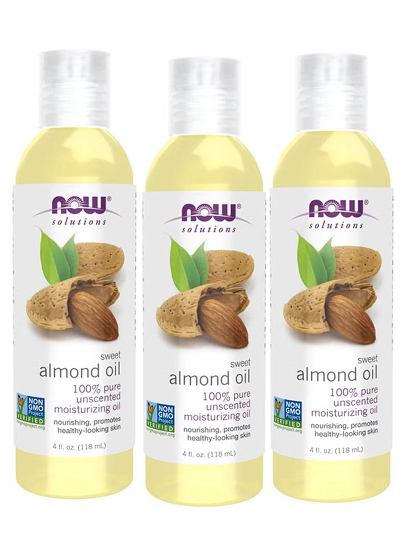 now Pure Sweet Almond Oil 118ml (Pack of 3) - Image 1