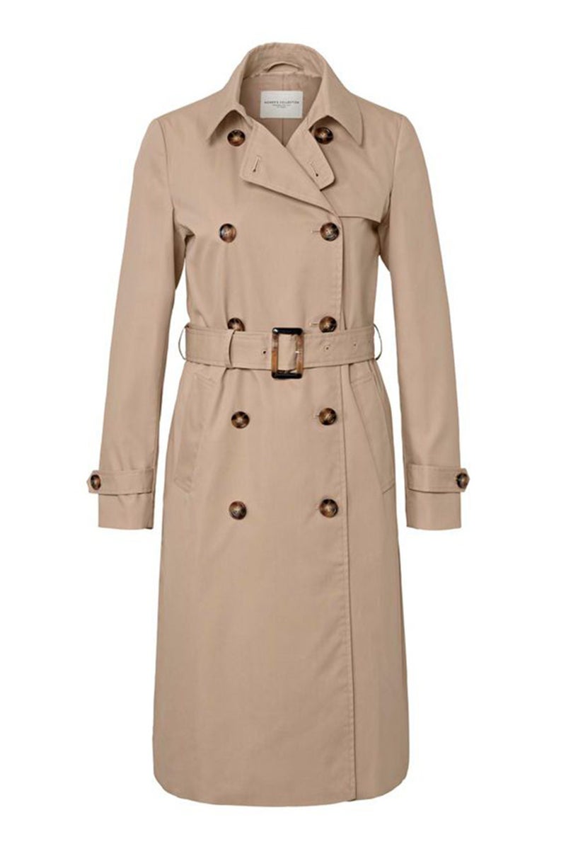 Tchibo Women Plain Belted Trench Coat, Tan - Image 2