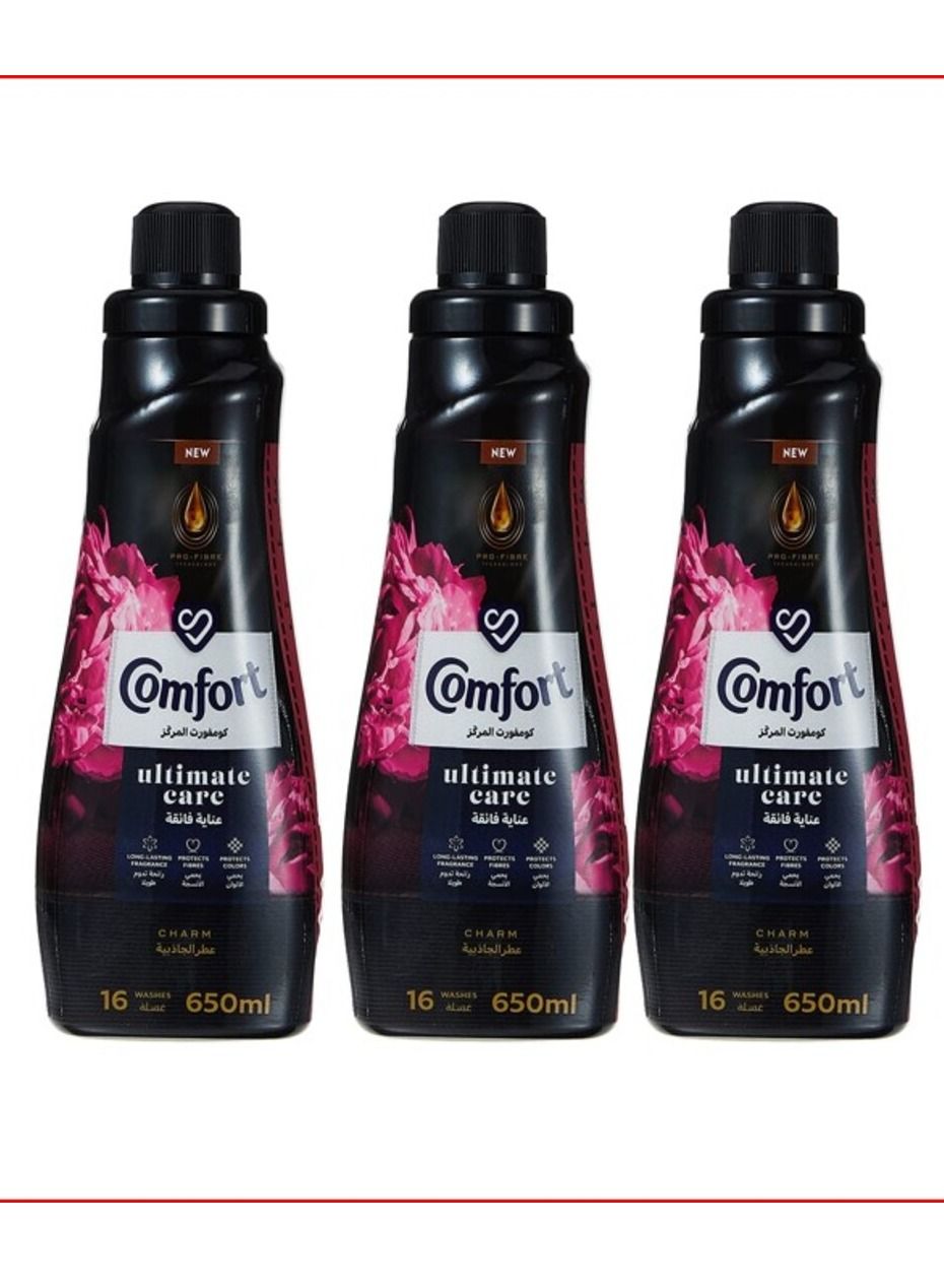 Comfort Charm Concentrated Fabric Softener, 650ml pack of 3