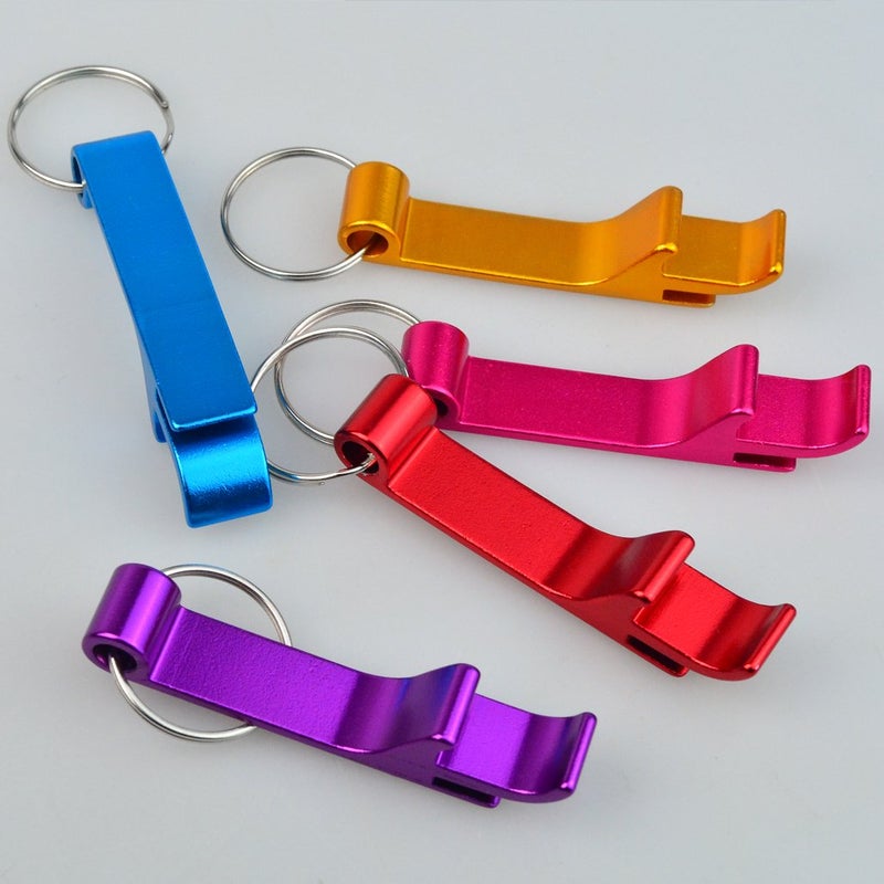 cnomg 16 pcs 8 Colored Metal Bottle Opener, Split Key Ring Chain Keychain Bulk Aluminum Pocket Claw Bar Soda Beverage Beer Bottle Opener - Image 5