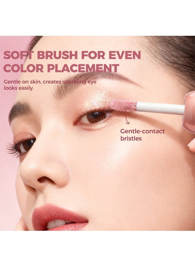 يونج فيجن ظلال عيون سائلة، ظلال عيون بشكل مثلث طويلة الأمد مقاومة للماء لامعة ومتألقة، قلم تحديد العيون السائل، ظلال عيون متلألئة للحفلات والمهرجانات، #04 - Image 4