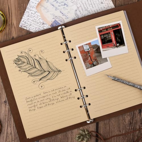 Billtigif PU Leather Journal Notebook, Refillable Travel Writing Journals Diary, Gifts for Women, Men, Teen Girls and Boys, 100GSM Lined Paper,160 Pages(Brown, A6 5.1" x 7.2") - Image 5