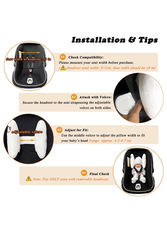 StoHua Adjustable Travel Pillow for Infant, Portable Head Support for Car Seats for Newborn, Head Support Pillow for Baby, Headrest Pillows for Cars, Rest Baby's Head Comfortably - Image 3