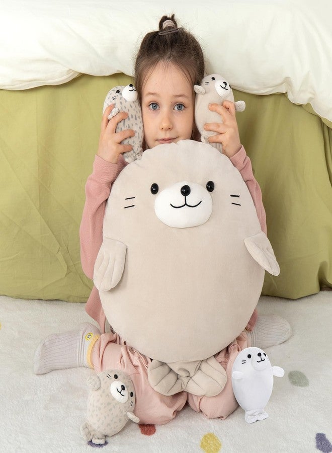 MaoGoLan 5Pcs Fat Seal Plush with 4 Babies Inside - 20" Giant Ultra Soft Seal Stuffed Animal Throw Pillow - Squishy Mother-Babies Collection Gift for Seal Lover,Kids,Boys - Image 3