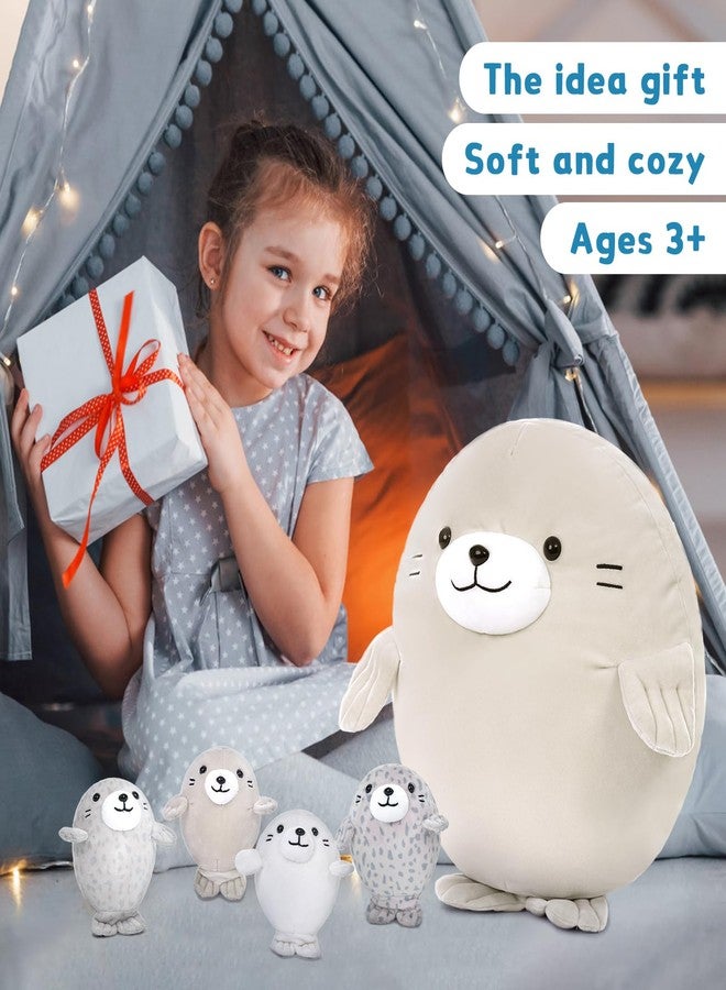 MaoGoLan 5Pcs Fat Seal Plush with 4 Babies Inside - 20" Giant Ultra Soft Seal Stuffed Animal Throw Pillow - Squishy Mother-Babies Collection Gift for Seal Lover,Kids,Boys - Image 4