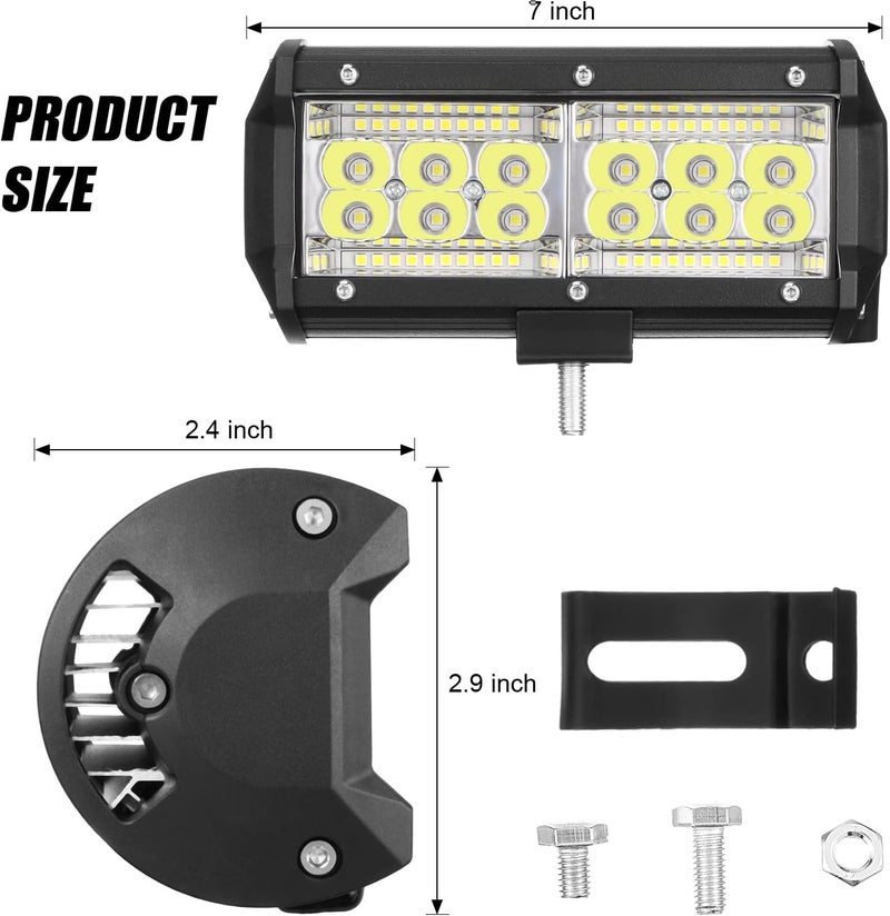 Treela 8 Pack 7 Inch 156W LED Light Bar - Waterproof Off Road Driving Lights - Image 2