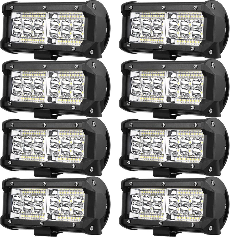 Treela 8 Pack 7 Inch 156W LED Light Bar - Waterproof Off Road Driving Lights - Image 1