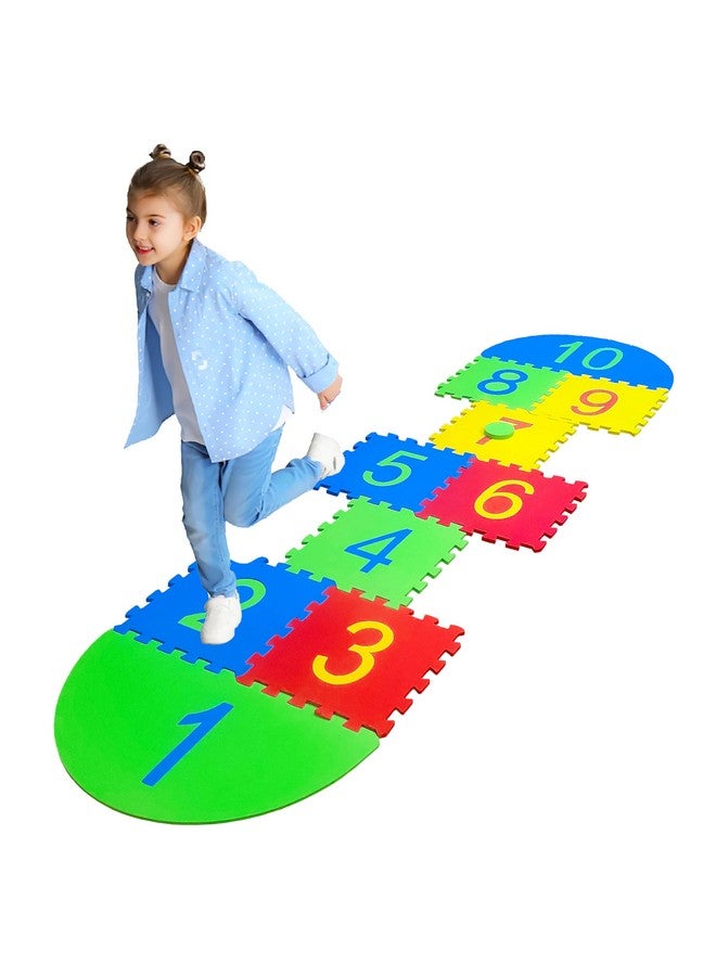 VGRASSP Hopscotch Game Mat Toy for Kids - Safe Indoor Play for All Season, Interlocking, Learning Number Mat for Boy, Girls Toddlers - Image 1