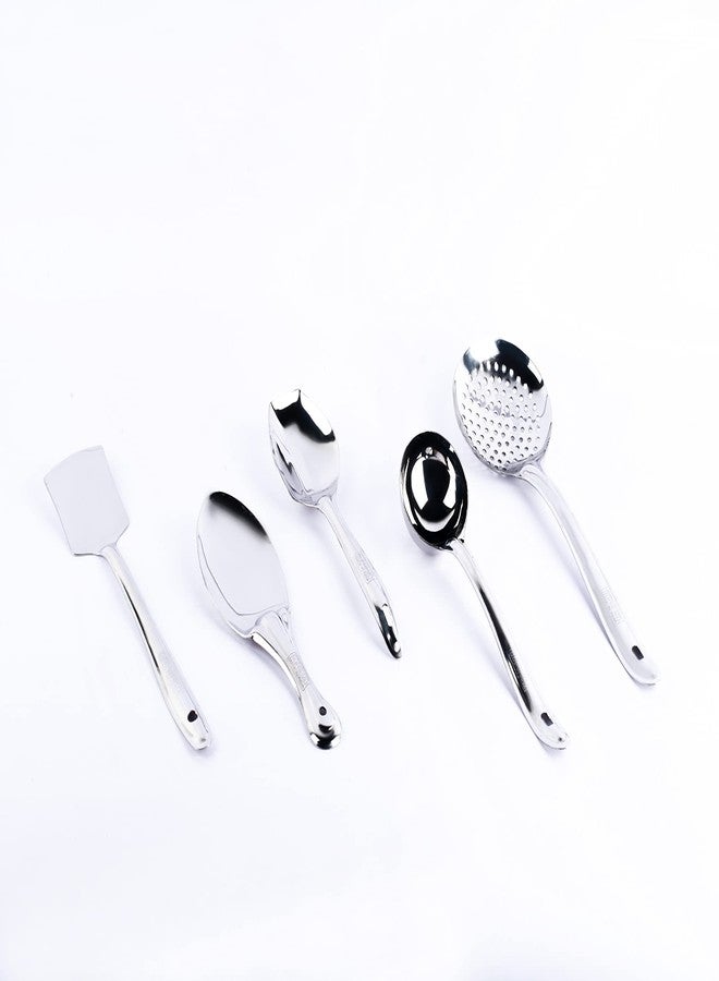 ZESTILO Serving Spoons Steel Spoons, Serving Set, Stainless Steel, Supreme Range Set of 5 - Image 1