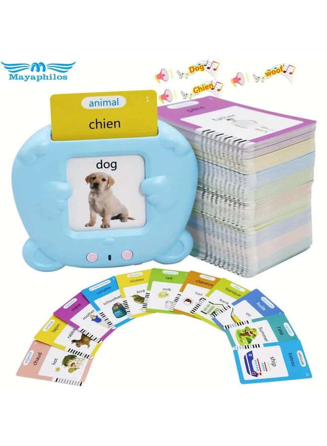 بطاقات تعليمية ثنائية اللغة فرنسية إنجليزية تتحدث 510 كلمات لعبة تعليمية هدية 1 قطعة - Image 2