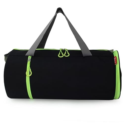 SFANE Polyester Duffle Gym Bag/Shoulder Bag for Men & Women with Separate Shoe Compartment (Green & Black) - Image 4