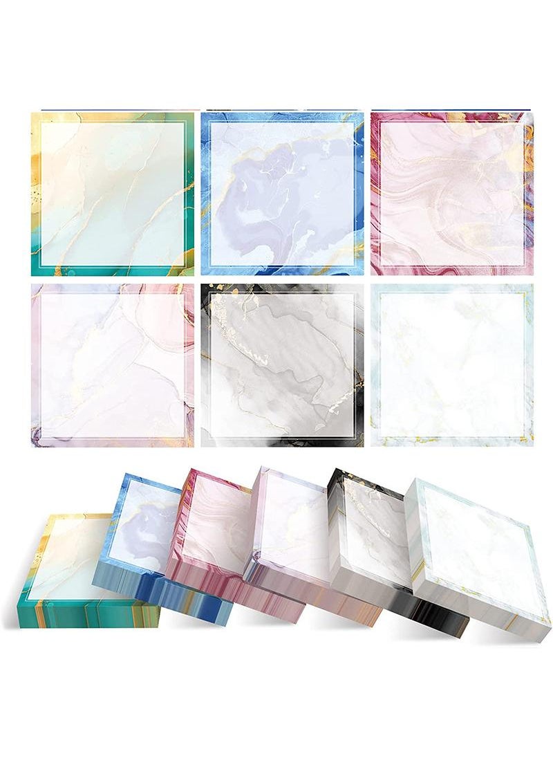 Y&D - 6 Pack Marble Pattern Sticky Notes 3x3 Inch Size Post-It Note - Image 1