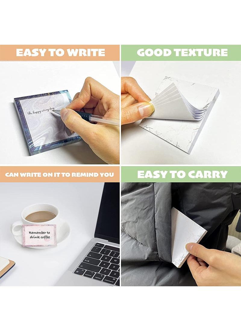 Y&D - 6 Pack Marble Pattern Sticky Notes 3x3 Inch Size Post-It Note - Image 1