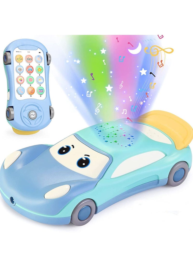Y&D Baby Cell Phone Toy for 1 Year Old Boy, Multi-Function Car with Music, Star Projector, Kids Pretend Learn Call Chat, Early Education 2 3 Toddler Girl Boy - Image 1