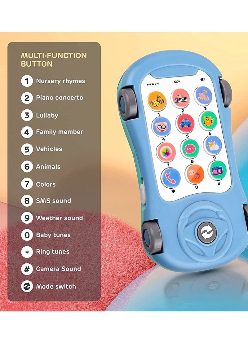 Y&D Baby Cell Phone Toy for 1 Year Old Boy, Multi-Function Car with Music, Star Projector, Kids Pretend Learn Call Chat, Early Education 2 3 Toddler Girl Boy - Image 4