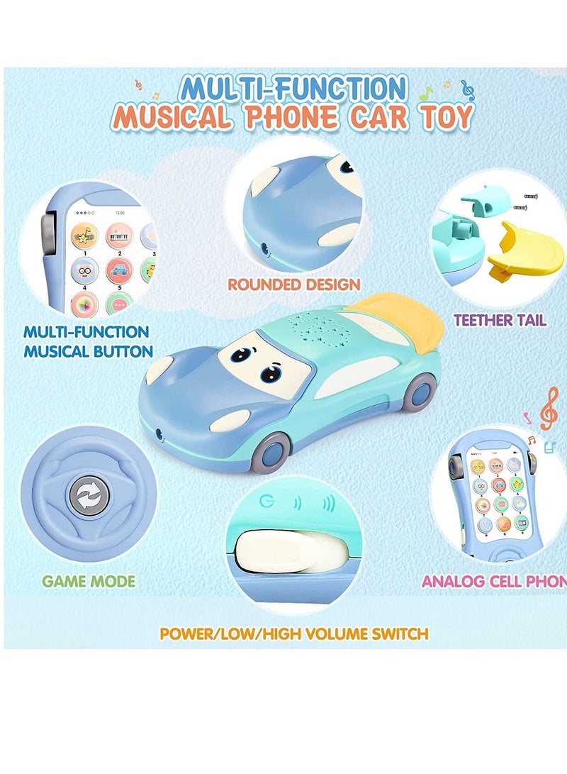 Y&D Baby Cell Phone Toy for 1 Year Old Boy, Multi-Function Car with Music, Star Projector, Kids Pretend Learn Call Chat, Early Education 2 3 Toddler Girl Boy - Image 2