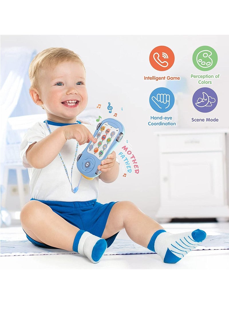 Y&D Baby Cell Phone Toy for 1 Year Old Boy, Multi-Function Car with Music, Star Projector, Kids Pretend Learn Call Chat, Early Education 2 3 Toddler Girl Boy - Image 3