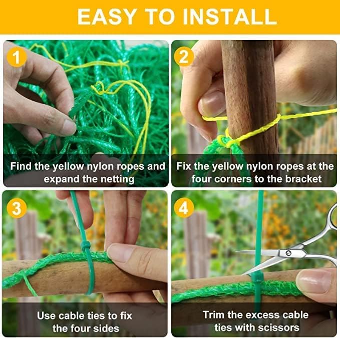 Loiisgy Plant Climbing Net & Creeper Net Garden Plant Netting Mesh Vine Net Climbing Trellis for Vegetables, Clematis, Cucumber, Grapes, Tomatoes, Flowers and Vine Plants (6.6 X 9.8 Feet) - Image 4