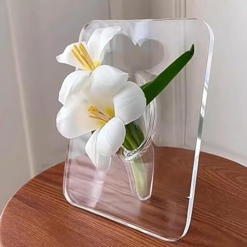 Kunya Frame Flower Vase Home Decoration 7.8X5.9Inch for House Warming Gifts Sturdy Transparent|Home & Garden|Home D - Image 1