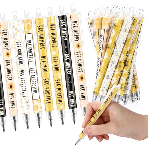 Sinload 60 Pcs Mechanical Pencil Bulk, 0.7 mm Cute Motivational Mechanical Pencil for Writing, Sketching, Drawing, Gifts from Teacher Reward Office Supplies Party(Bee) - Image 1