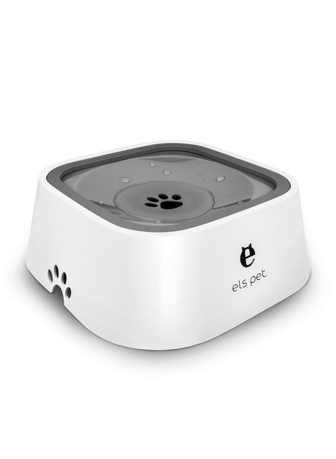 QUXIANG Dog Water Bowl Dog Bowl Slow Water Feeder No-Spill Pet Water Bowl 35oz (1L) Splash Proof Anti Spill Slow Feeder Dish Vehicle Carried Dog Water Bowl for Dogs/Cats/Pets (Gery) - Image 1