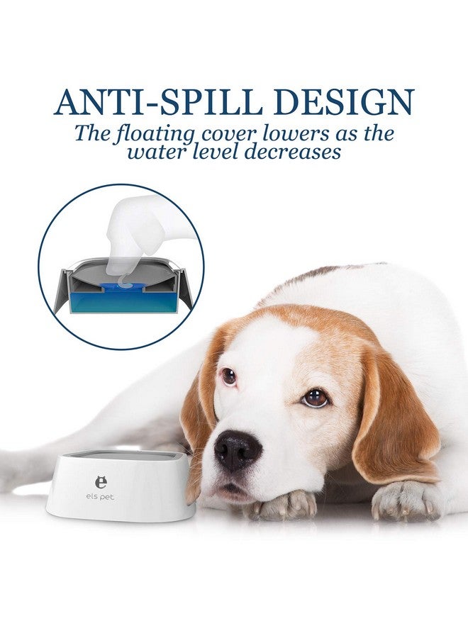 QUXIANG Dog Water Bowl Dog Bowl Slow Water Feeder No-Spill Pet Water Bowl 35oz (1L) Splash Proof Anti Spill Slow Feeder Dish Vehicle Carried Dog Water Bowl for Dogs/Cats/Pets (Gery) - Image 5