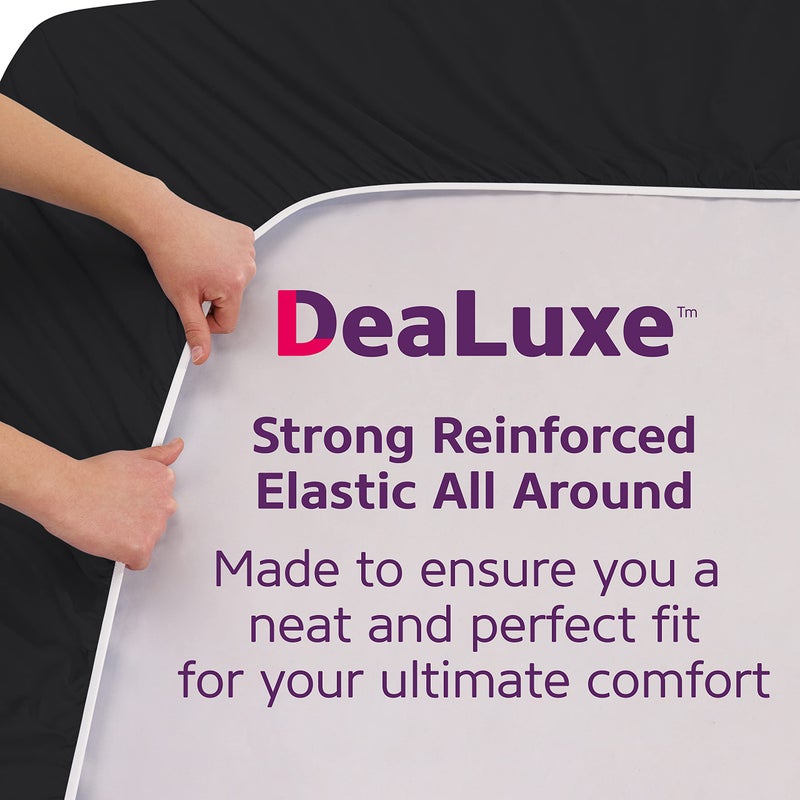 DeaLuxe Queen Size Fitted Sheet Only - Real 16  Inch Deep Pocket Queen Fitted Sheet - Best Fit for 14  - 18  Deep Pocket Mattress - Soft Easy Care Bottom Fitted Bed Sheets Only - Queen Size - Light Baby Blue  - Image 4