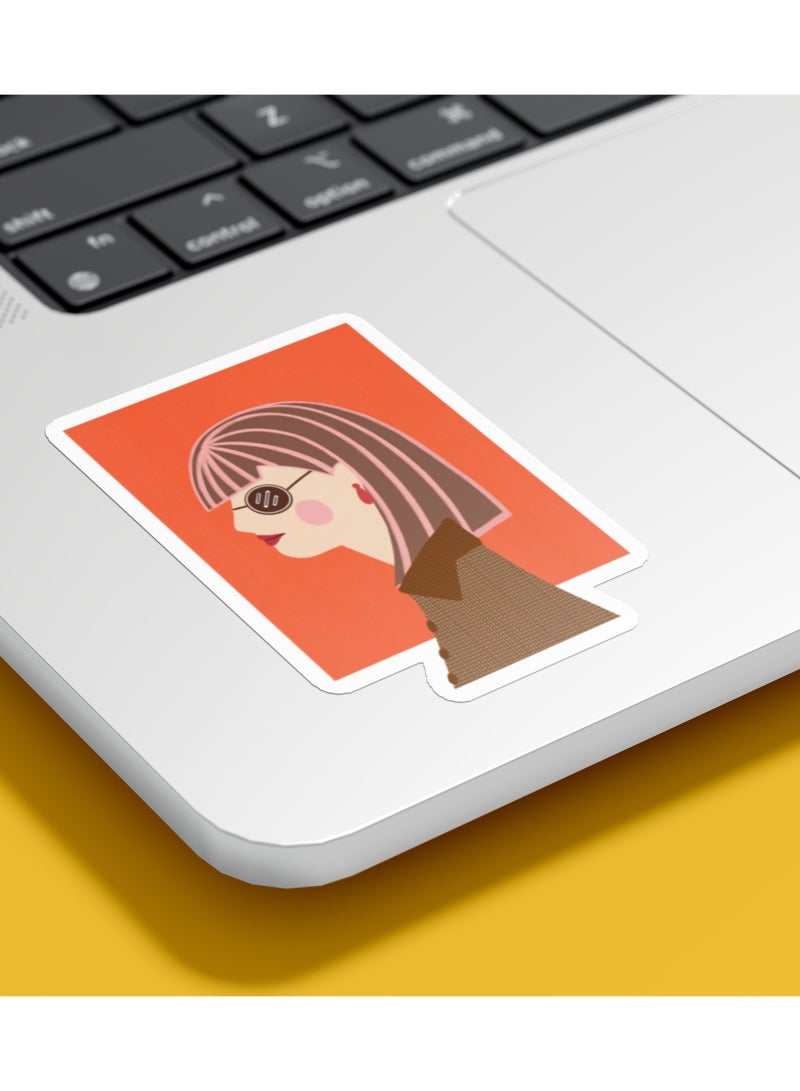 Boomah Accessories 1-Piece Creative Girl Portraite , Fashion Girl Waterproof Vinyl Stickers, for Laptop , Mobile , Mug , Skateboard , Guitar for kids, adult , girls, nursery 8x6cm - Image 1