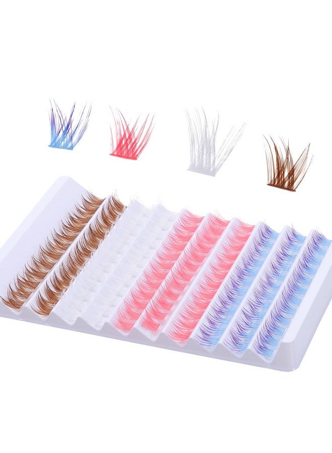 Outopen Colored Lash Clusters 140Pcs Natural Look False Eyelashes Extensions D Curl Fluffy Wispy Cat Eye Lashes Individuals Diy Lash Extensions At Home (M01) - Image 4