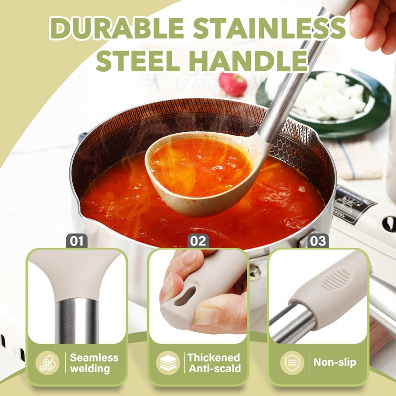 Fyvva Large Cooking Utensils Set, 35 Pcs Spatula Set with Holder, Silicone Kitchen Utensils Set with Stainless Steel Handle, Cheese Grater, Ice Cream Scoop, Pizza Cutter Kitchen Gadgets (Khaki) - Image 2