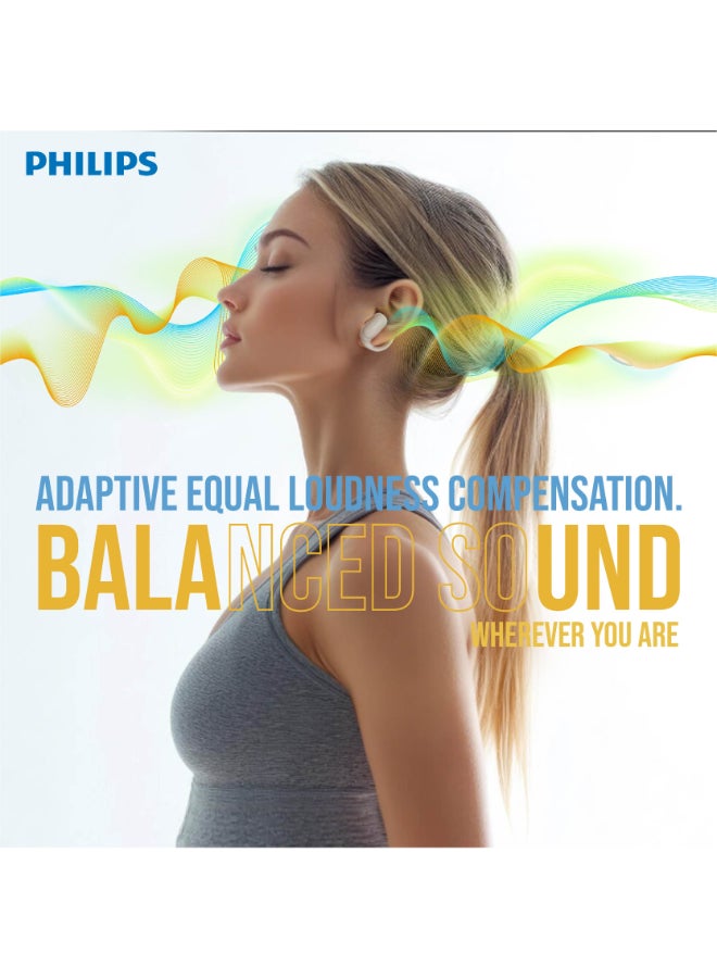Philips TAT3708WT Open-Ear Wireless Sports Headphones – Lightweight Comfort, Directional Sound, Outdoor Safety White - Image 4
