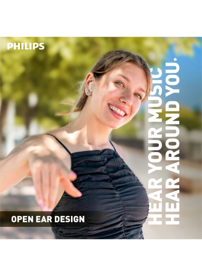 Philips TAT3708WT Open-Ear Wireless Sports Headphones – Lightweight Comfort, Directional Sound, Outdoor Safety White - Image 2