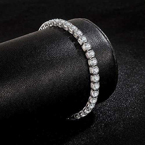 Vientiq Sparkling Silver-Plated White Crystal Stones Bracelet for Women/Girls - Image 3