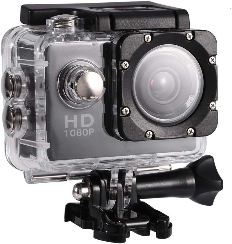 cheekyglo Mini DV Sports Camera,2inch 1080P Full HD LCD Screen Action Camera Waterproof 30m Video DV Camera with Mini Camcorder Mounting Accessories Kits,Bicycle BracketBlack - Image 1