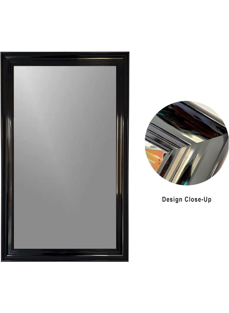 Lumina Black Framed Wall Mirror 48 x 78.5 cm – Rectangular Hanging Mirror with Water-Resistant PVC Border – Medium Size Decorative Mirror for Bedroom, Bathroom & Living Room - Image 5