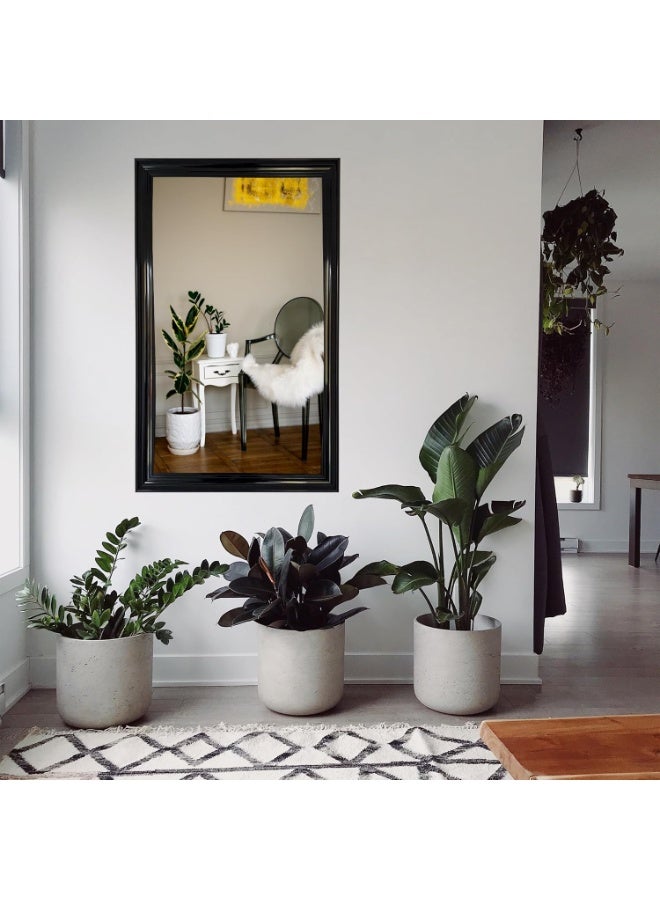 Lumina Black Framed Wall Mirror 48 x 78.5 cm – Rectangular Hanging Mirror with Water-Resistant PVC Border – Medium Size Decorative Mirror for Bedroom, Bathroom & Living Room - Image 4