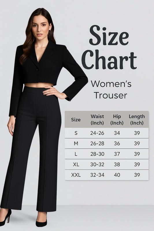 SWADESI STUFF High-Waisted Women’s Trousers – Straight-Leg Design with Elastic Waistband – Suitable for Casual, Work, or Travel Outfits White - Image 5