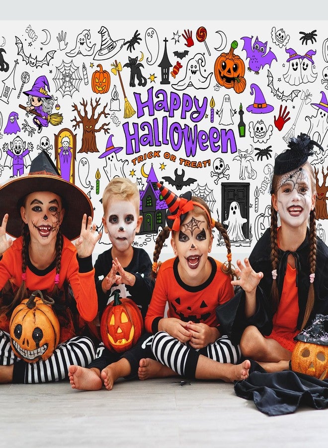 PERFQU Halloween Giant Coloring Poster - 1 Pack Large Happy Halloween Coloring Table Cloth for Kids, Jumbo Paper Colorings Tablecloth for Gifts Activities Games Helloween Party Favors Supplies, 30 x 72 Inch - Image 5