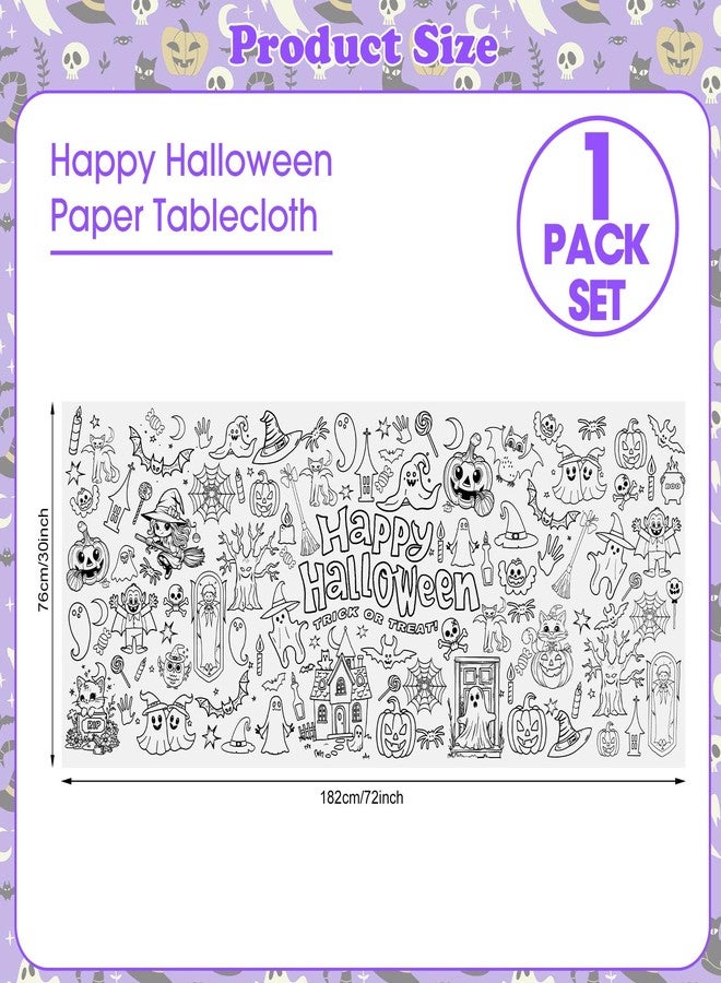 PERFQU Halloween Giant Coloring Poster - 1 Pack Large Happy Halloween Coloring Table Cloth for Kids, Jumbo Paper Colorings Tablecloth for Gifts Activities Games Helloween Party Favors Supplies, 30 x 72 Inch - Image 3