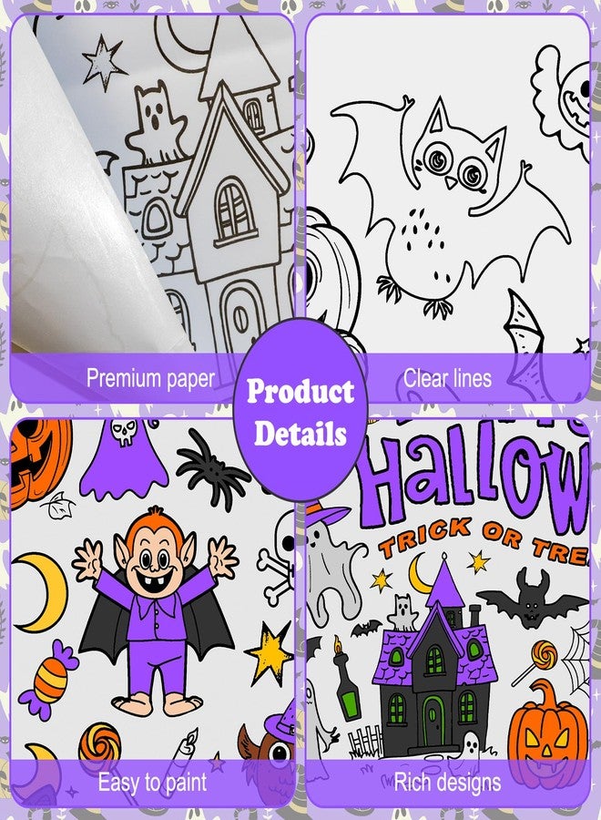 PERFQU Halloween Giant Coloring Poster - 1 Pack Large Happy Halloween Coloring Table Cloth for Kids, Jumbo Paper Colorings Tablecloth for Gifts Activities Games Helloween Party Favors Supplies, 30 x 72 Inch - Image 4
