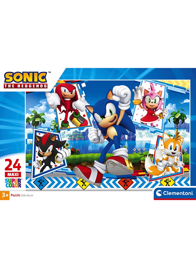 Clementoni 24 Piece Maxi Puzzle – Sonic The Hedgehog | Kids Puzzle Large Pieces Age 3+ - Image 4