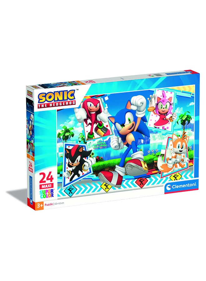 Clementoni 24 Piece Maxi Puzzle – Sonic The Hedgehog | Kids Puzzle Large Pieces Age 3+ - Image 1